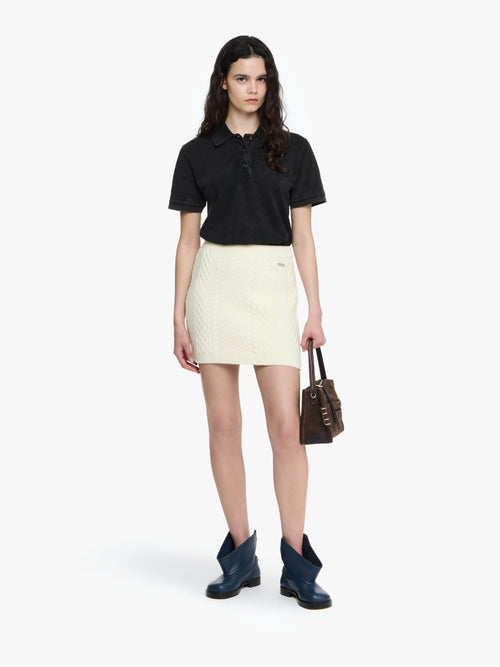 CABLE KNIT MINI SKIRT