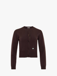 CL_CONTRAST EMBROIDERY CARDIGAN - CHOCOLATE BROWN_KW1447YN0447