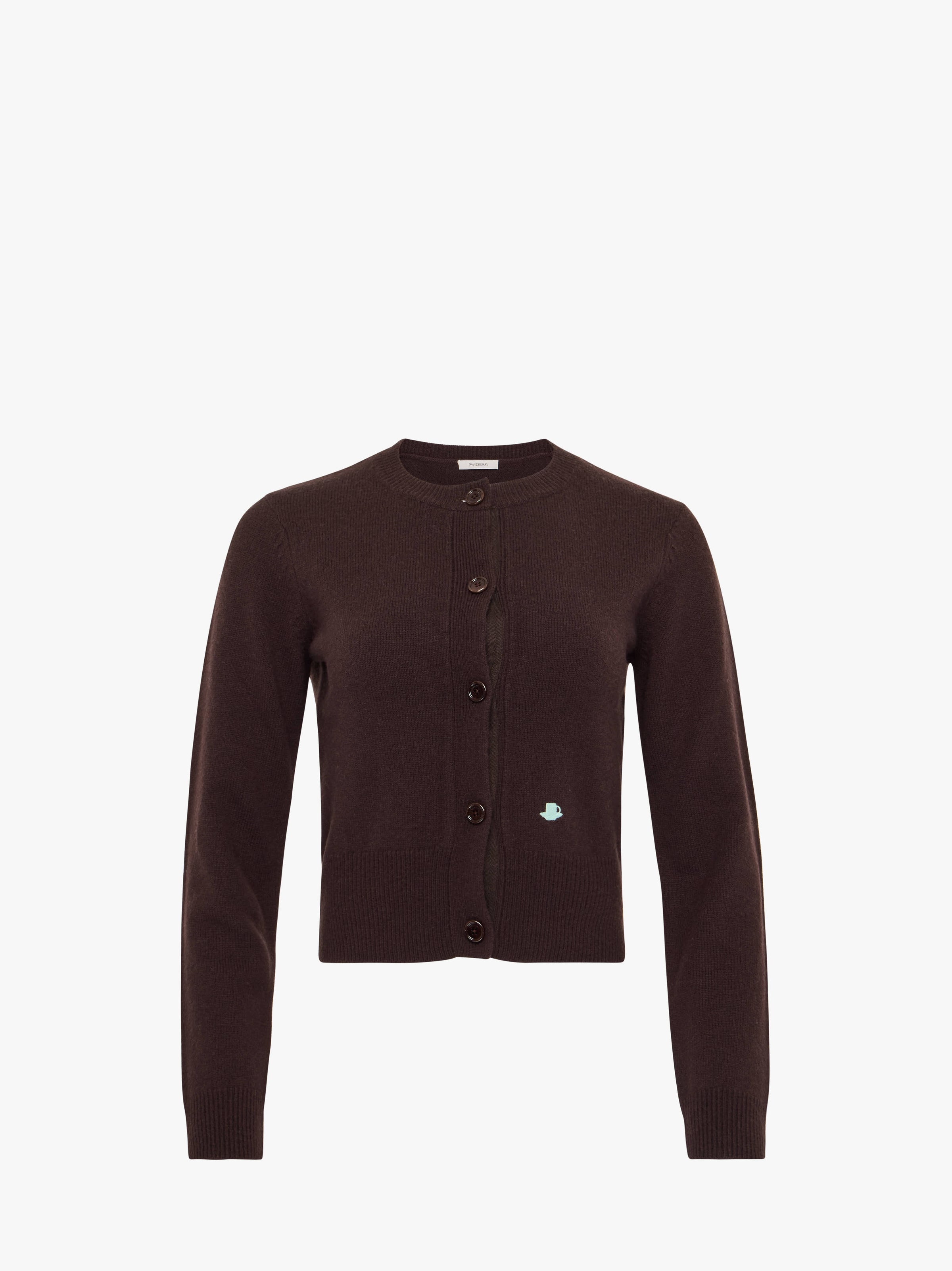 CL_CONTRAST EMBROIDERY CARDIGAN - CHOCOLATE BROWN_KW1447YN0447