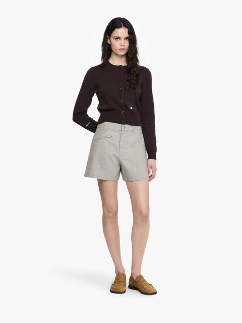 CONTRAST EMBROIDERY CARDIGAN