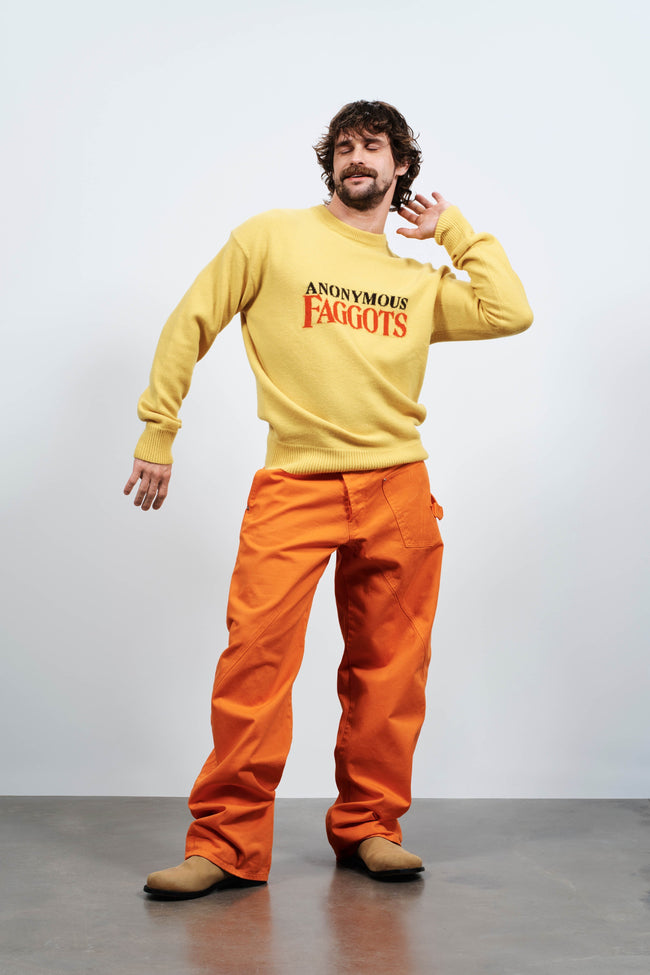 anonymous faggots jumper bright yellow 1 Creative 1