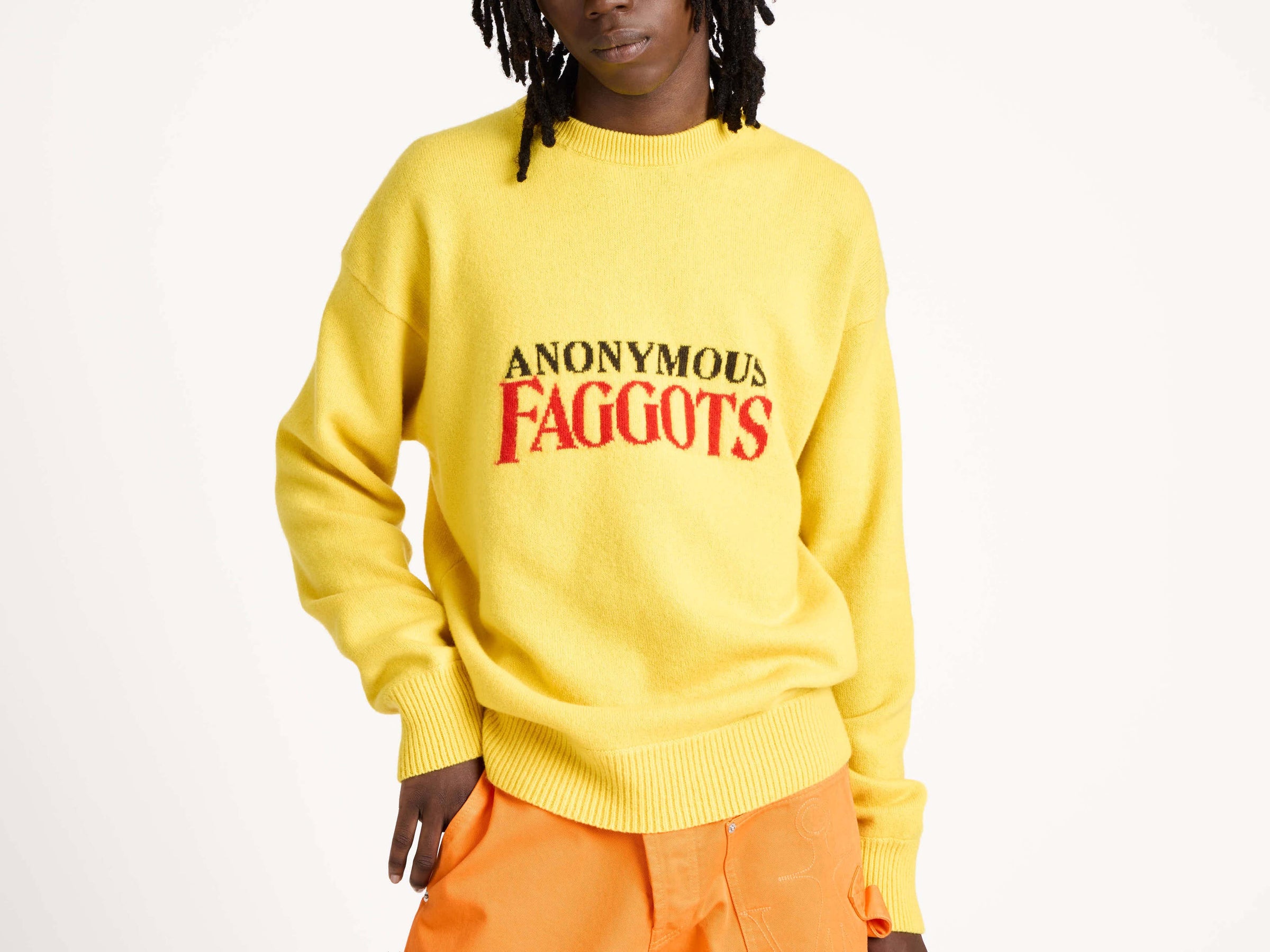 anonymous faggots jumper bright yellow 1 Model Detail 2