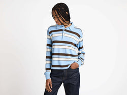 knitted rugby polo misty blue 1 Model Front 1