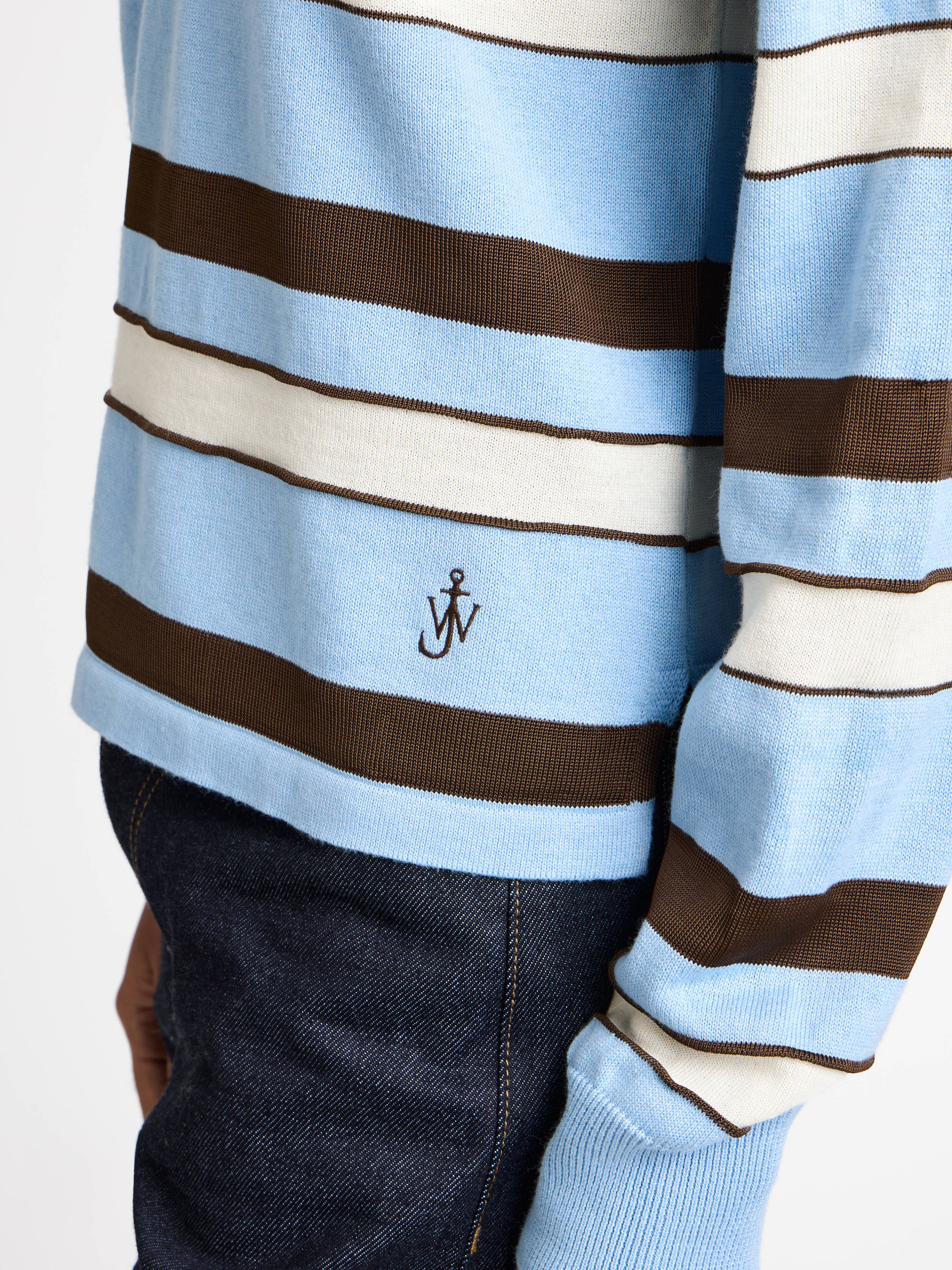 knitted rugby polo misty blue 1 Model Front 6