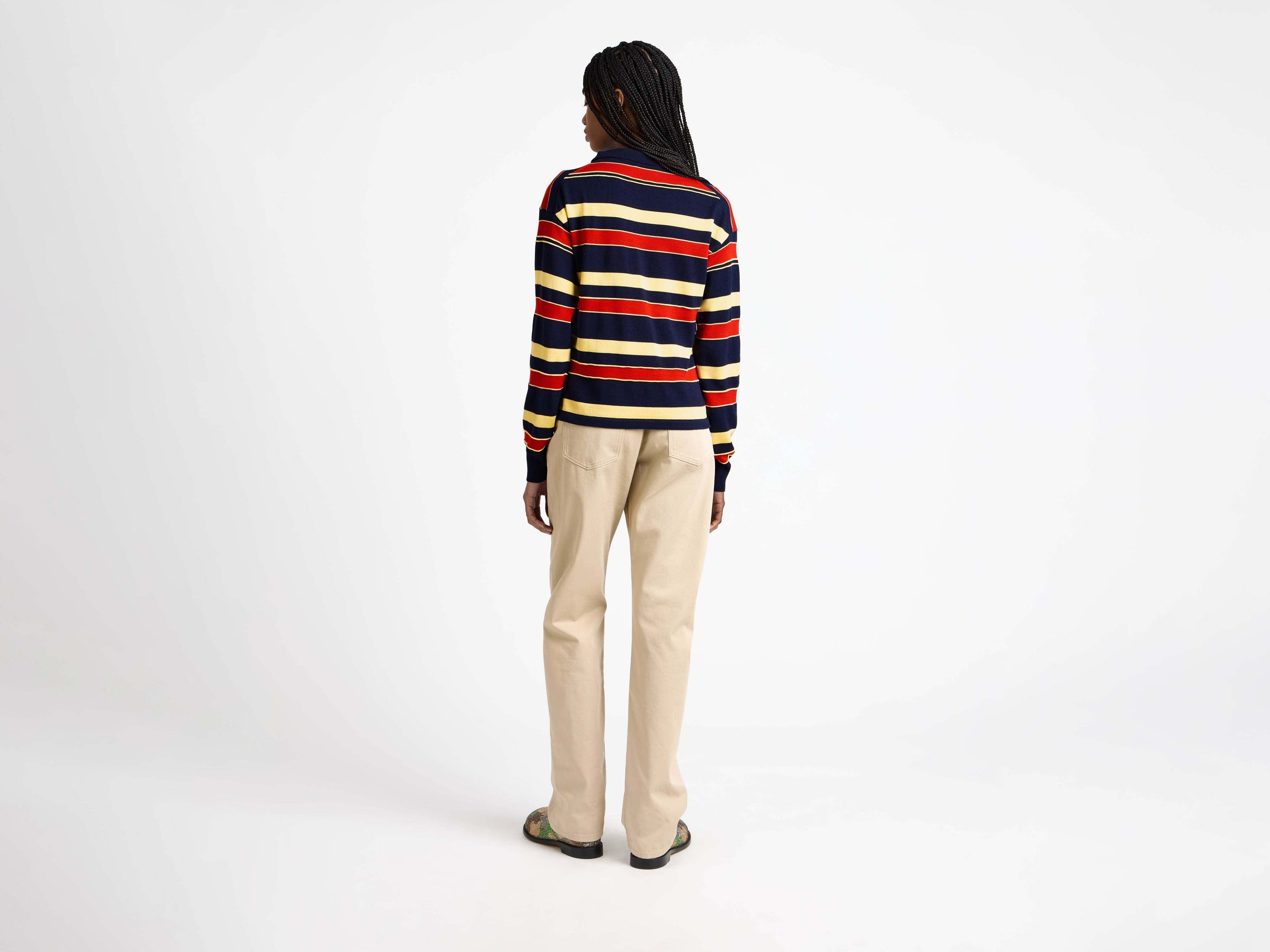 knitted rugby polo navy 1 Model Back 2
