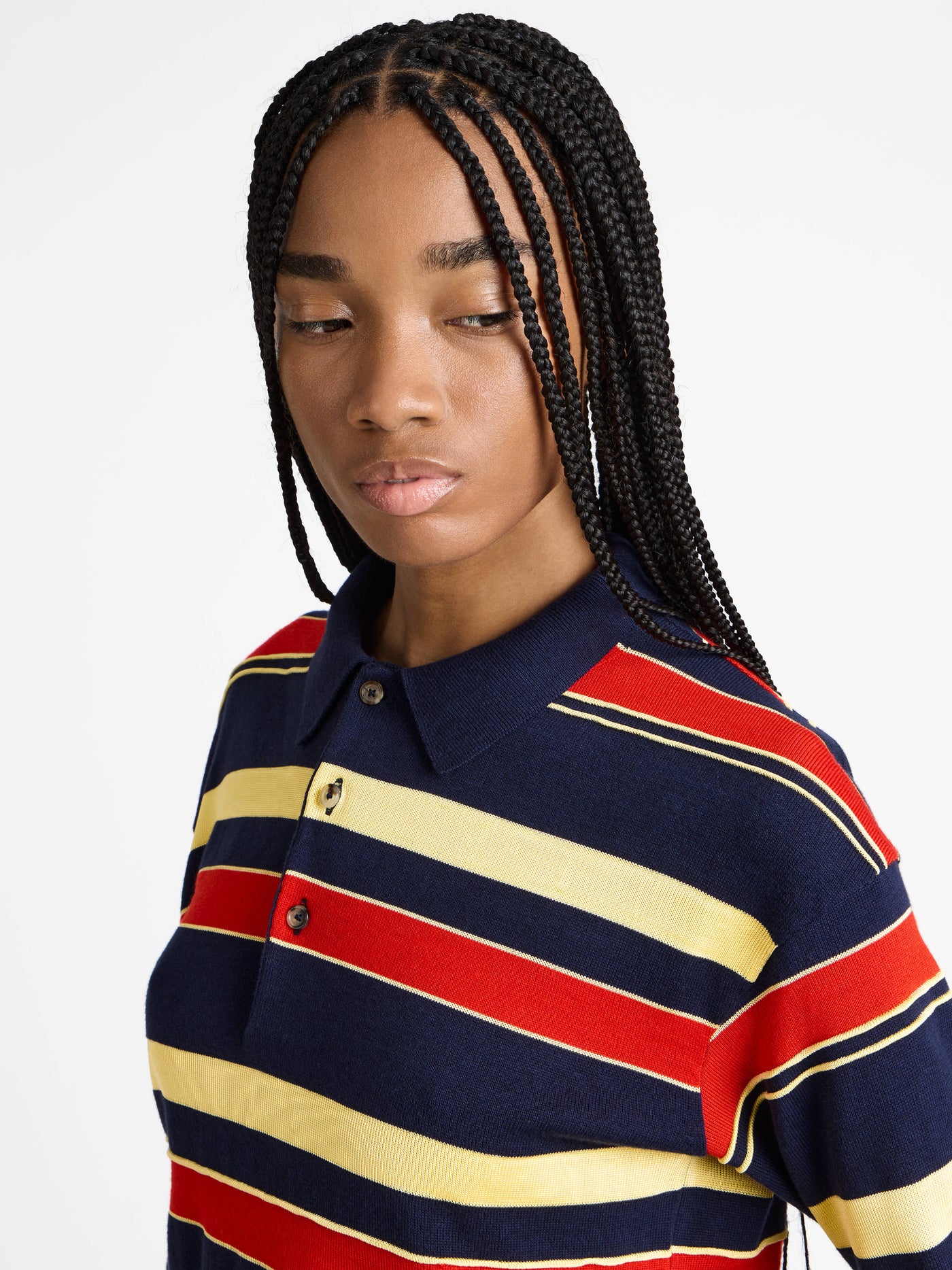 knitted rugby polo navy 1 Model Detail 5
