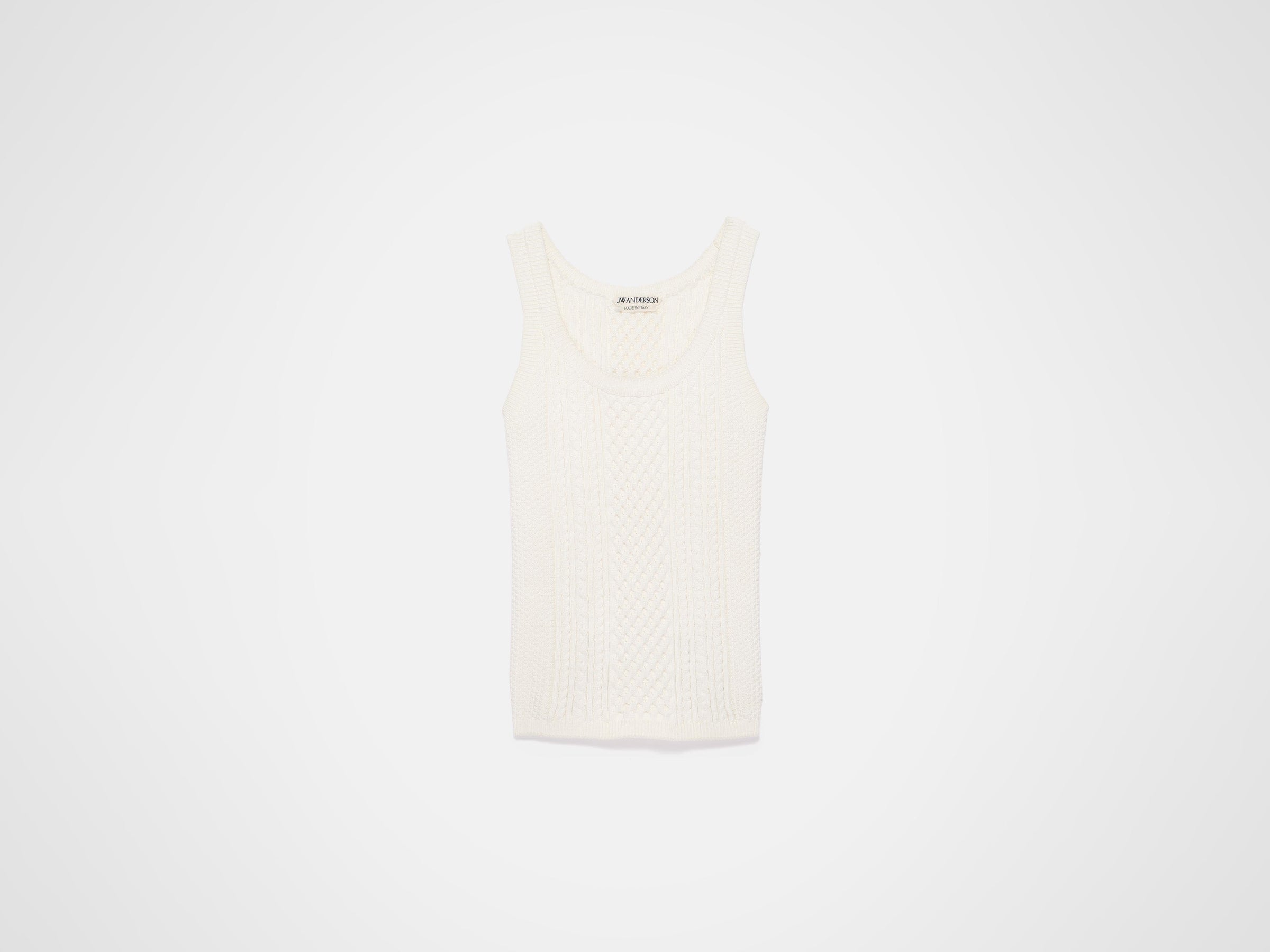 cable tank top ivory Product Front 6