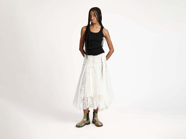 WOMENS CABLE-KNIT TANK TOP IN BLACK