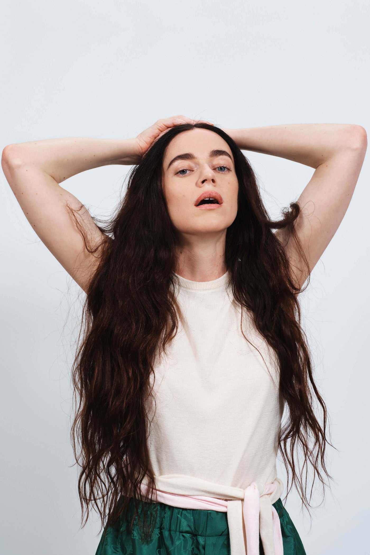 waist tie tank top ivory Creative 2