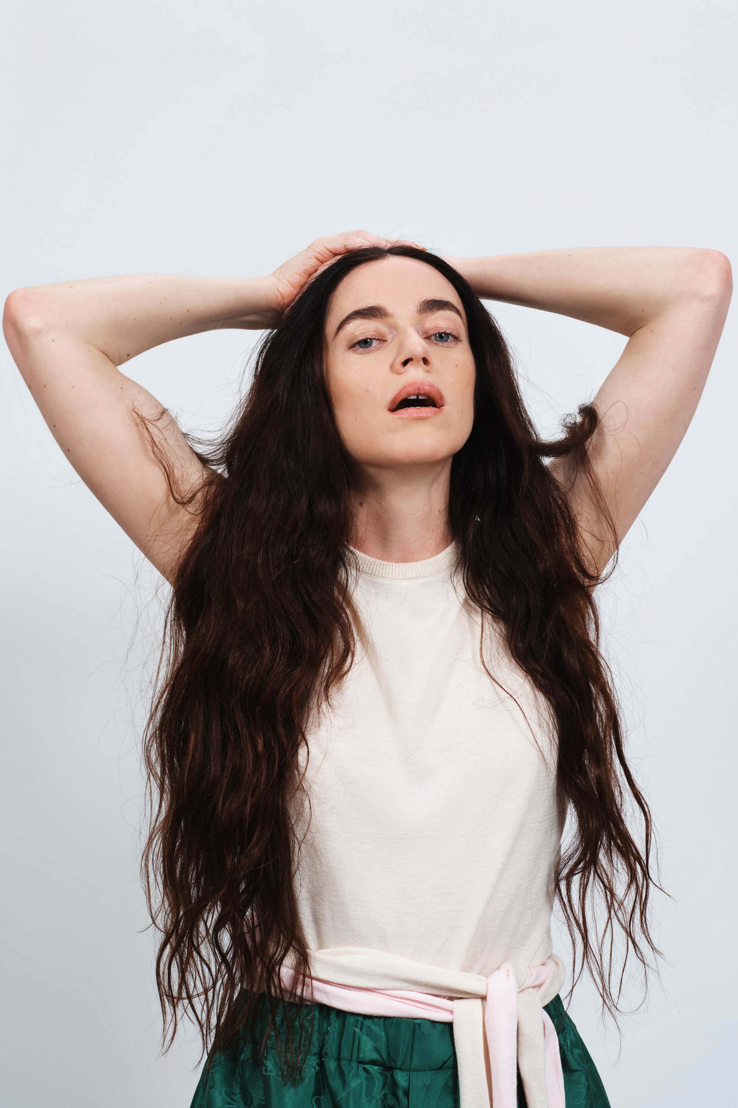 waist tie tank top ivory Creative 2