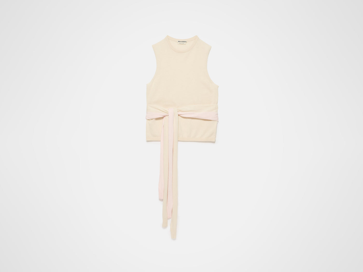 waist tie tank top ivory Product Front 8