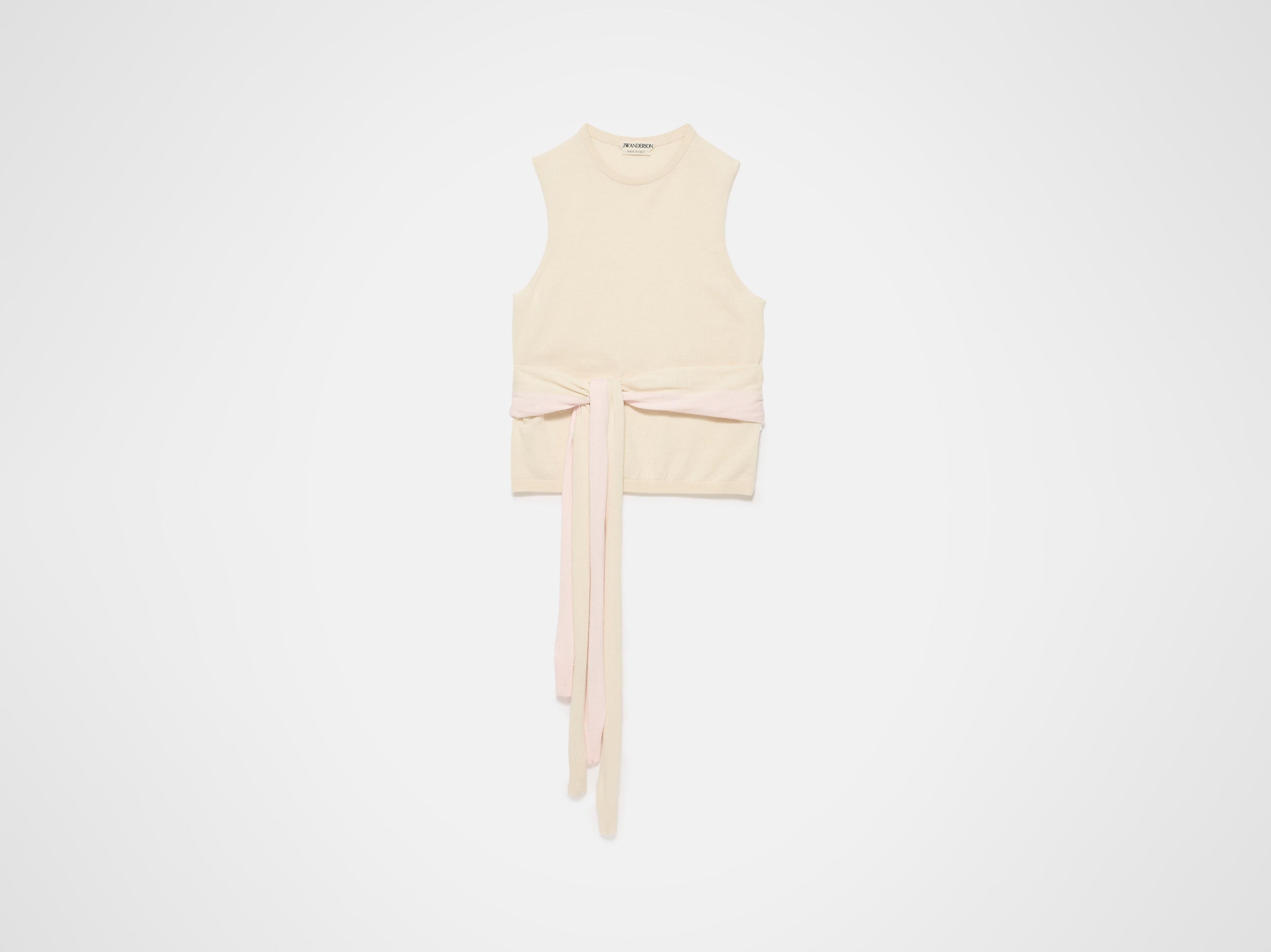 waist tie tank top ivory Product Front 8