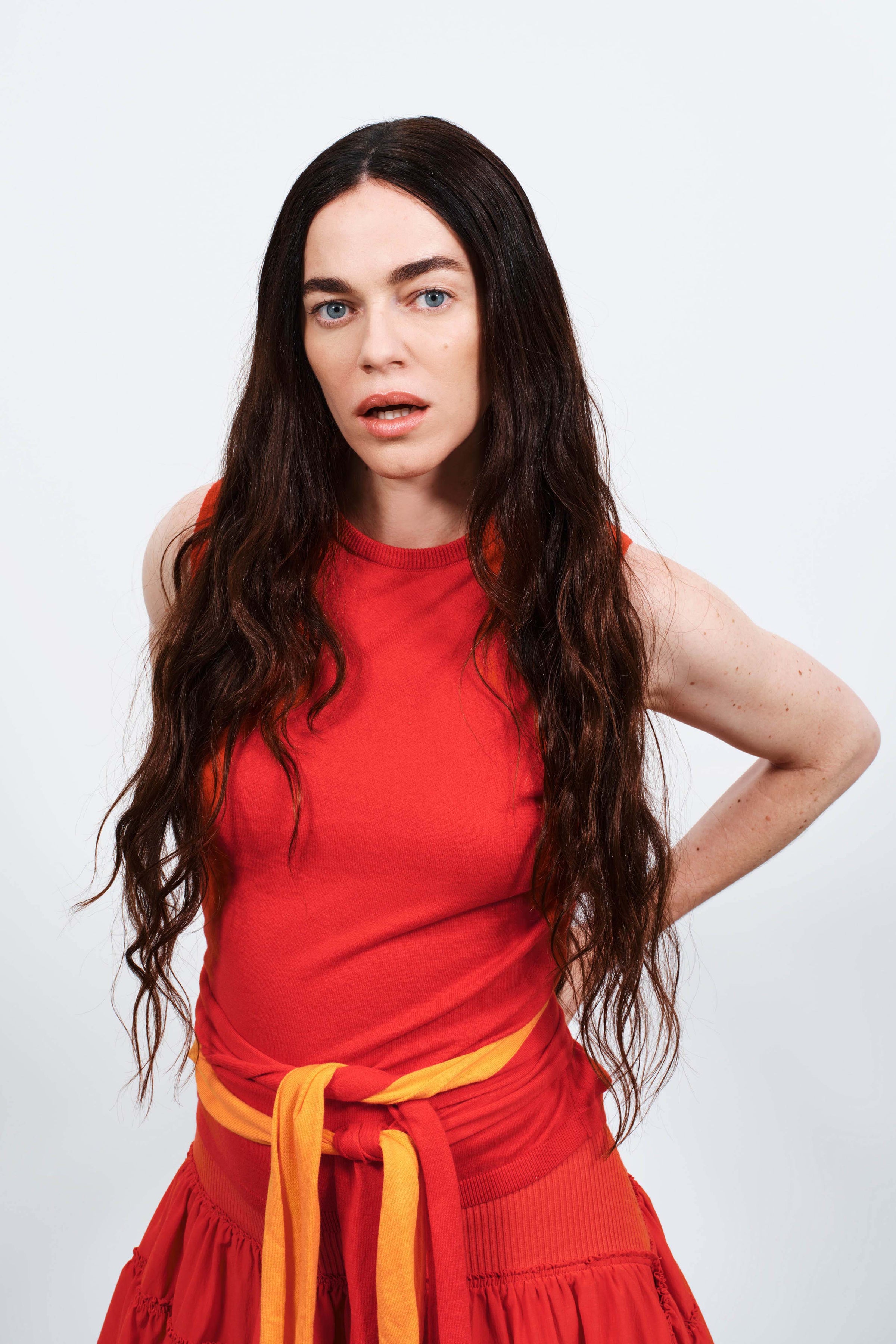 waist tie tank top red Creative 5