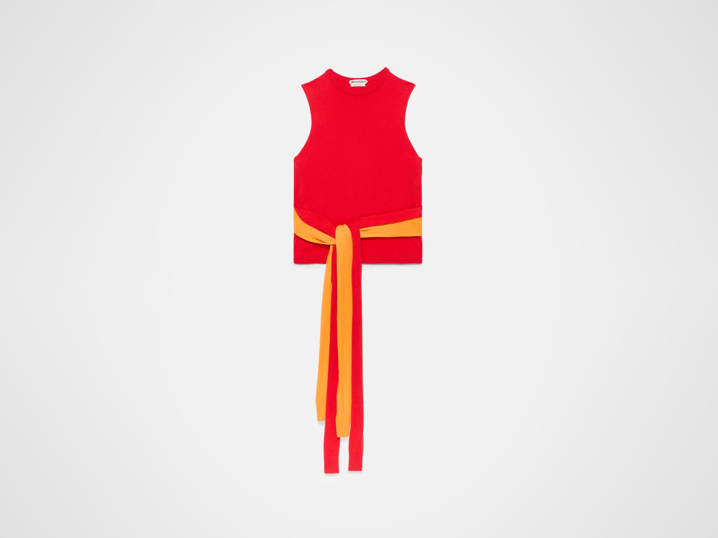 waist tie tank top red Product Front 7