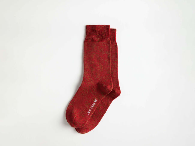 slub sock red Product Front 1