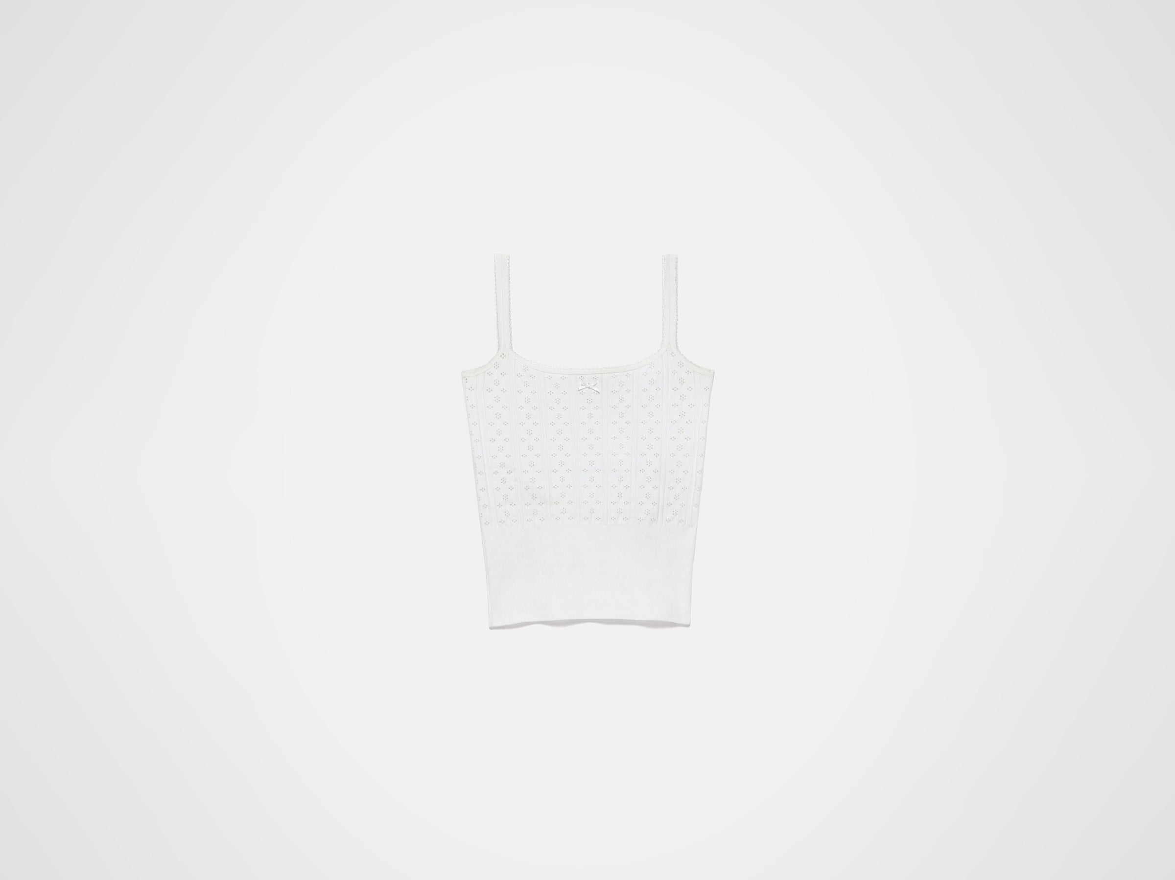 pointelle tank top off white Product Front 7