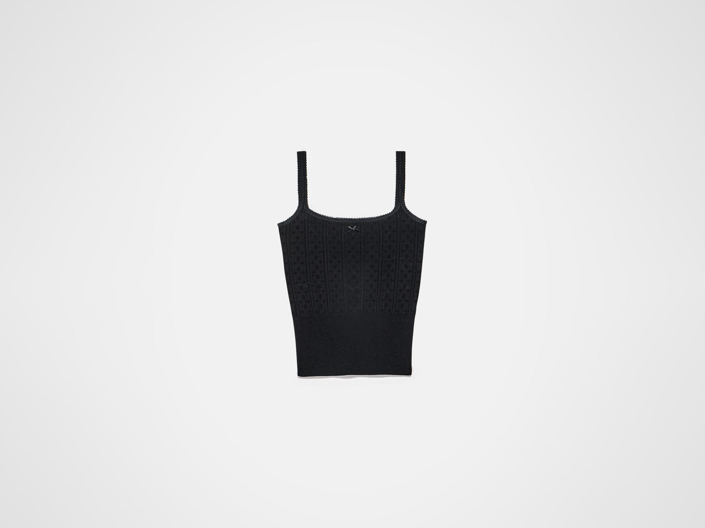 pointelle tank top black Product Front 5