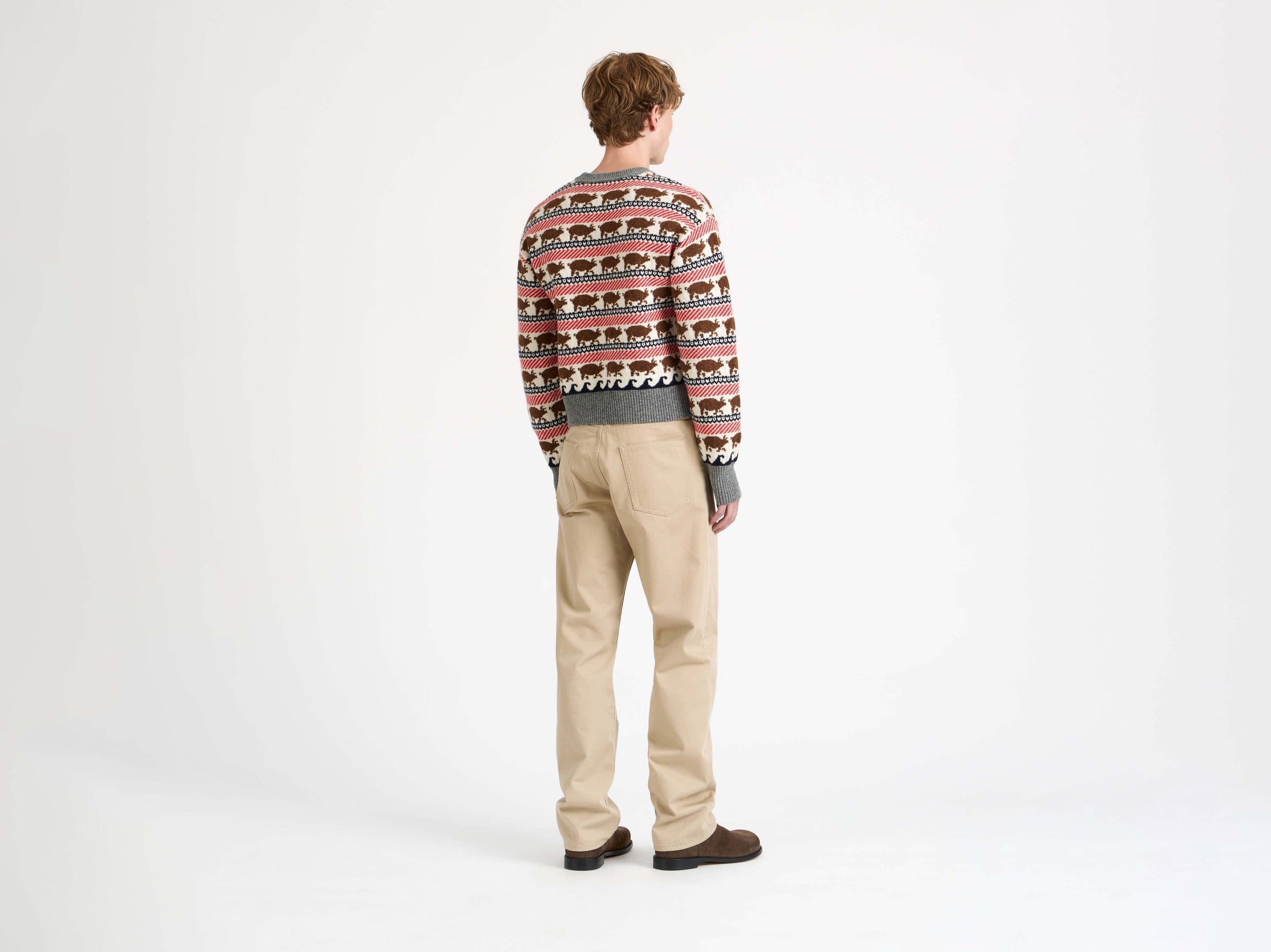 FAIRISLE 'PIG' JUMPER IN RED