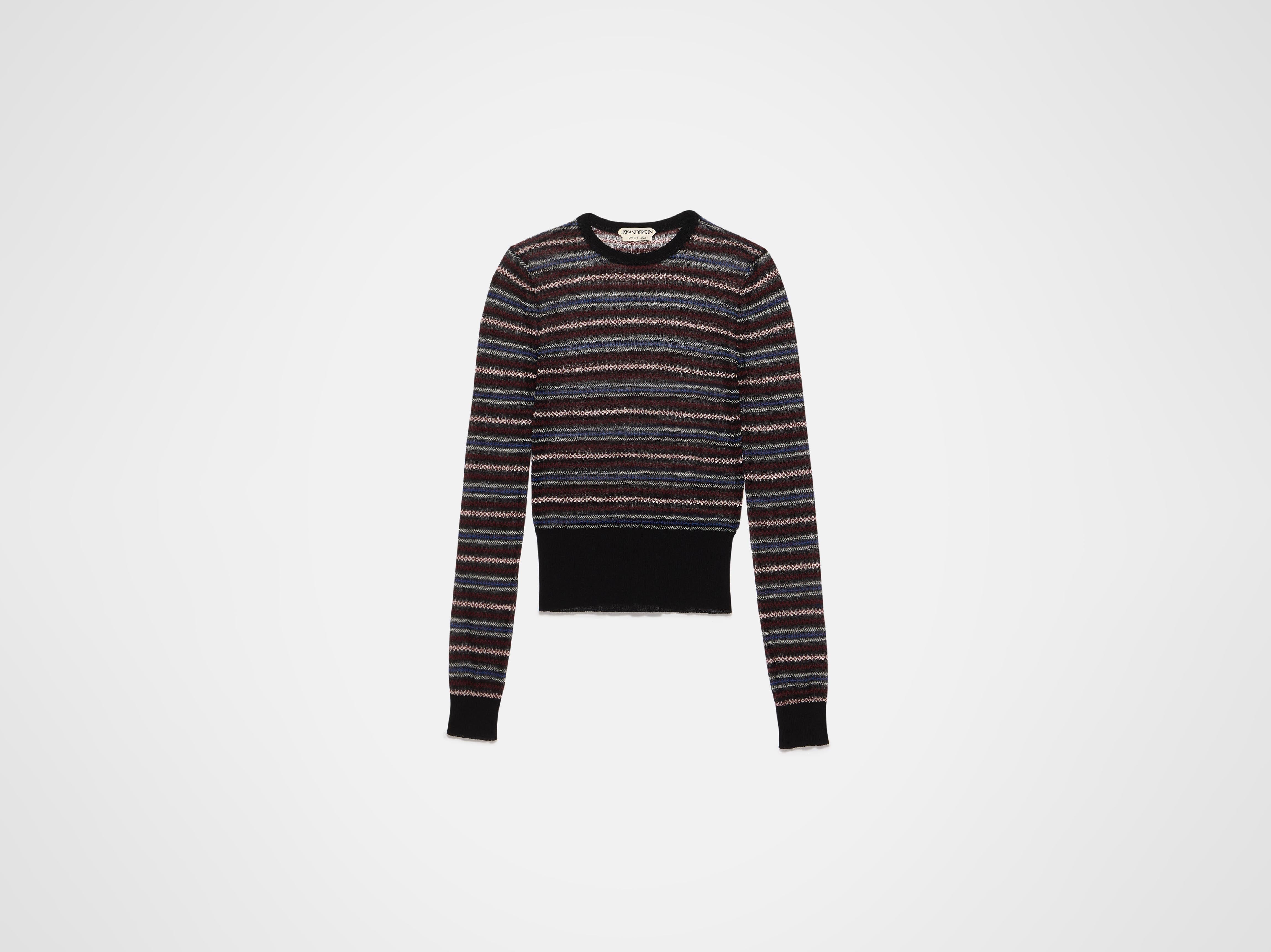 WOMENS LONG SLEEVE FAIRISLE TOP IN BLACK in BLACK