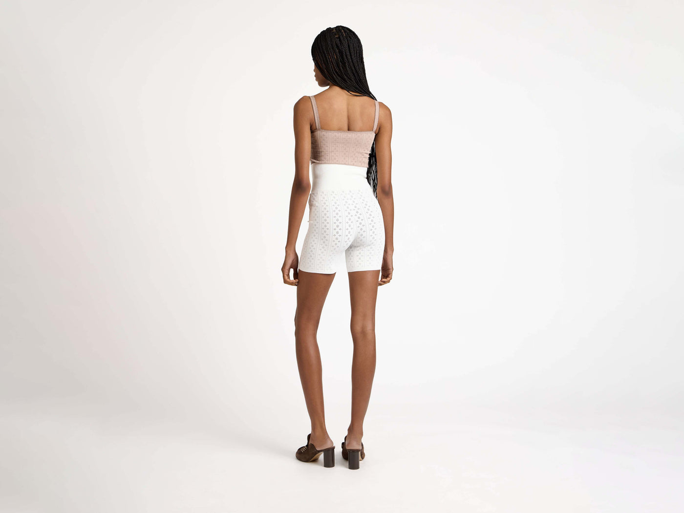 pointelle shorts off white Model Back 5