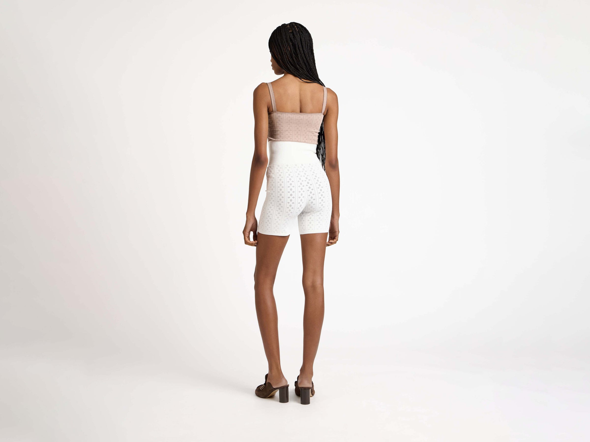 pointelle shorts off white Model Back 5