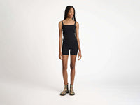 KNITTED POINTELLE FITTED SHORTS IN BLACK