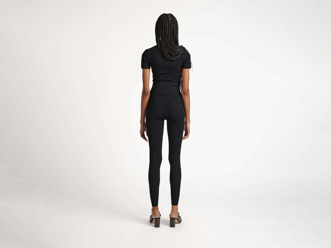 pointelle leggings black Model Front 5