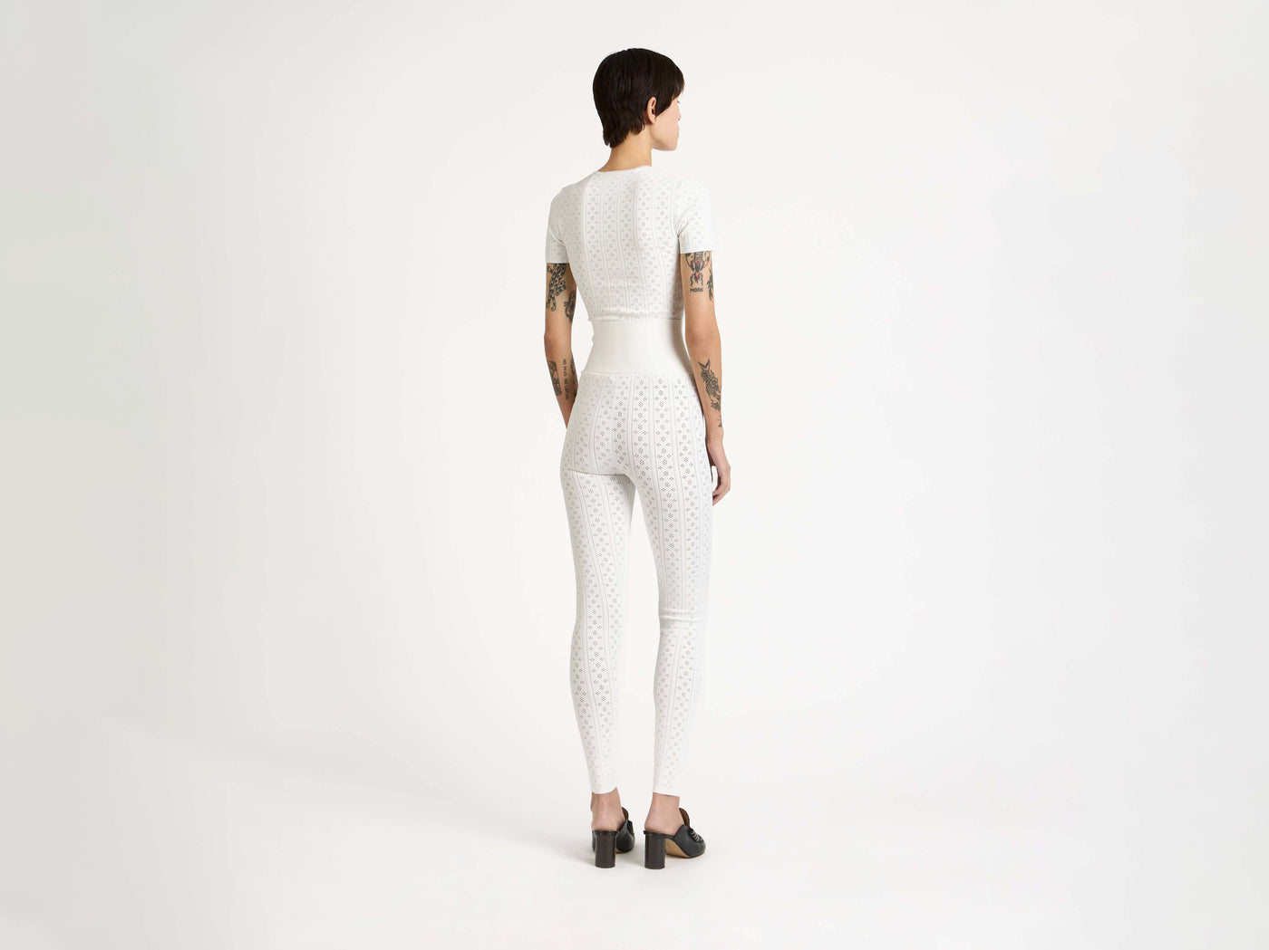 pointelle tee off white Model Back 7