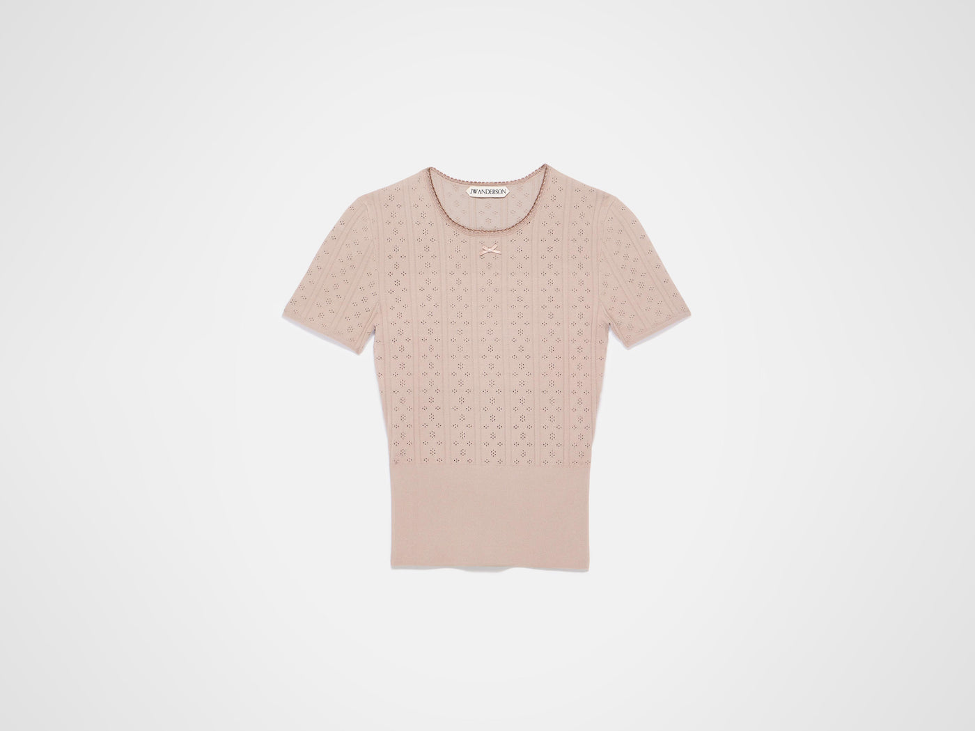 pointelle tee taupe Product Front 6
