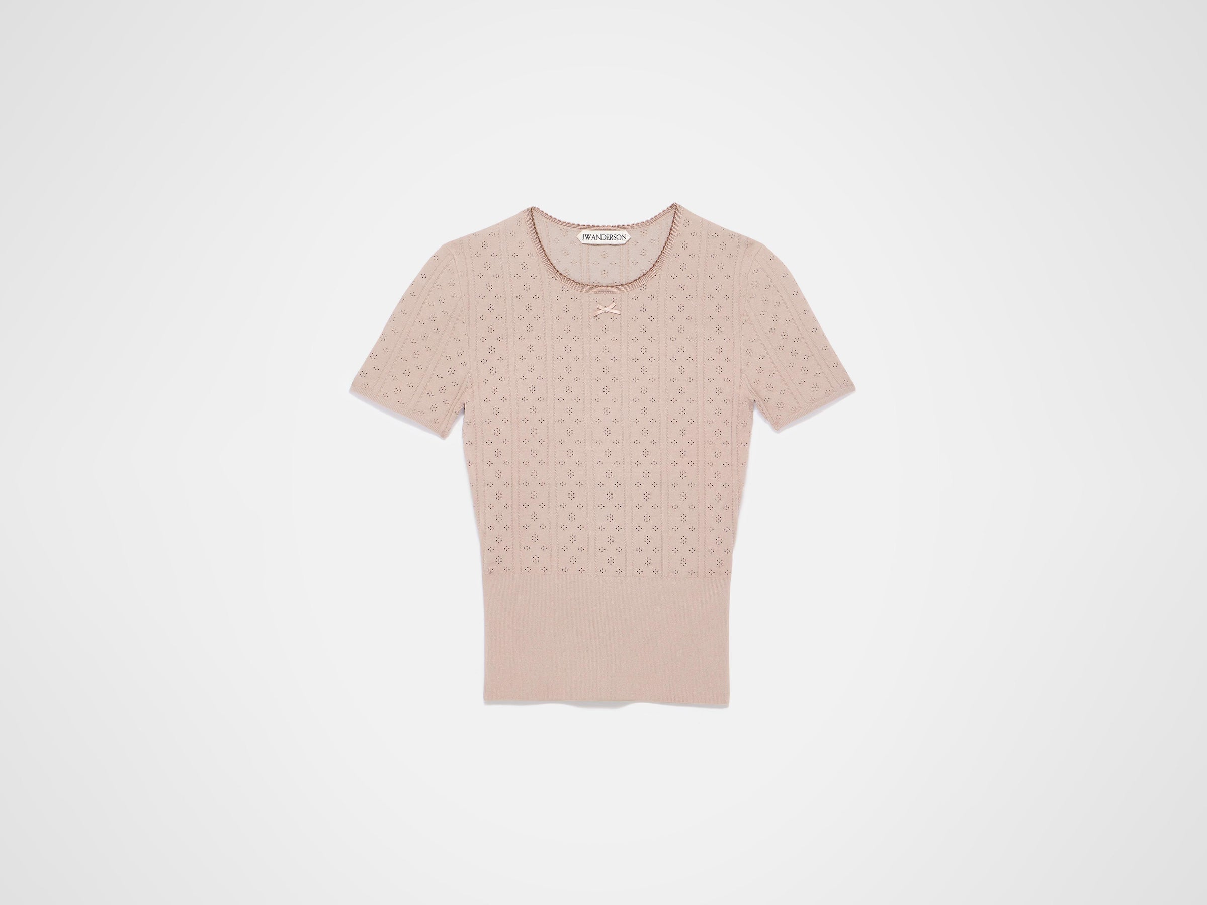 pointelle tee taupe Product Front 6