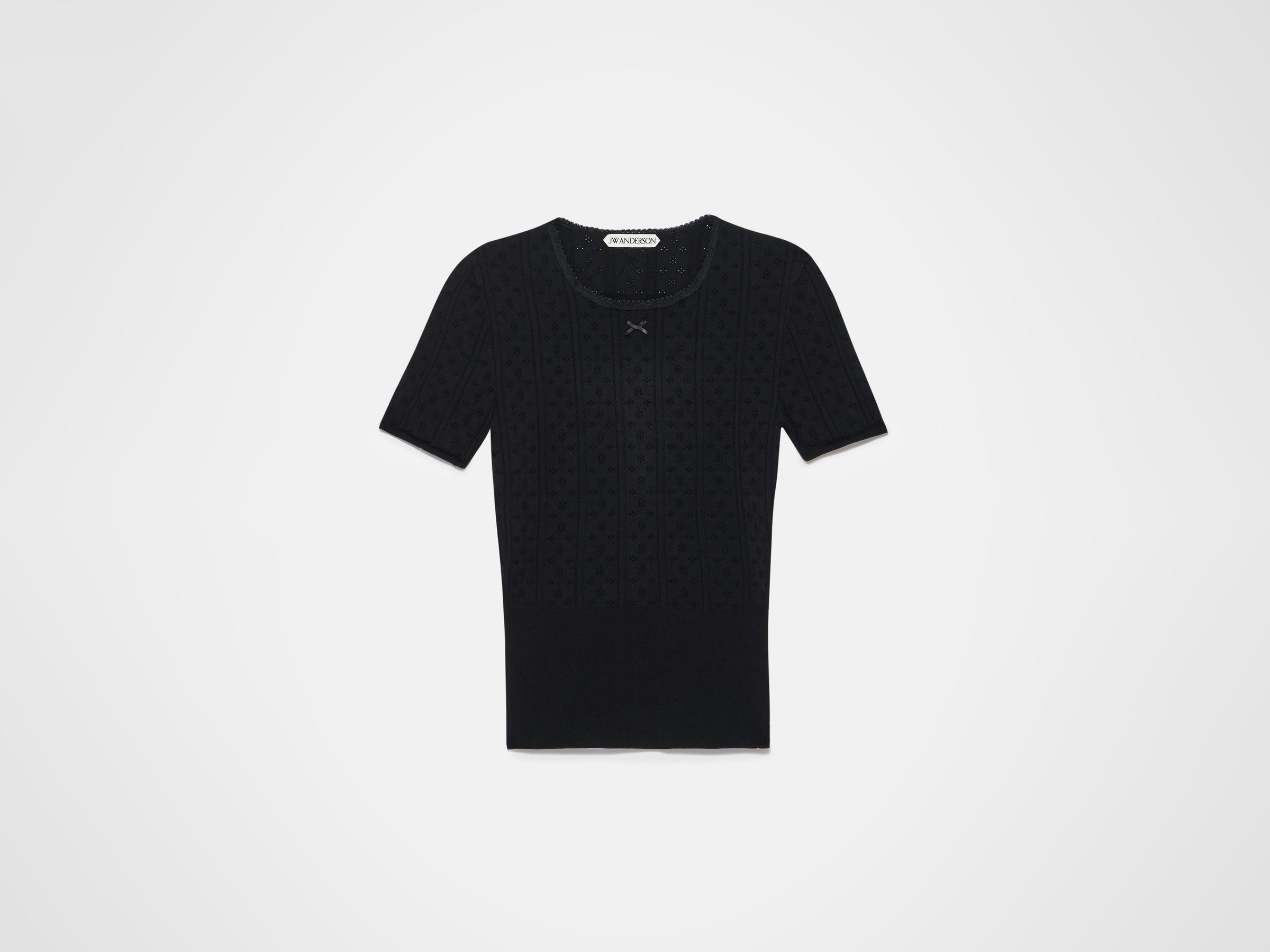 pointelle tee black Product Front 8