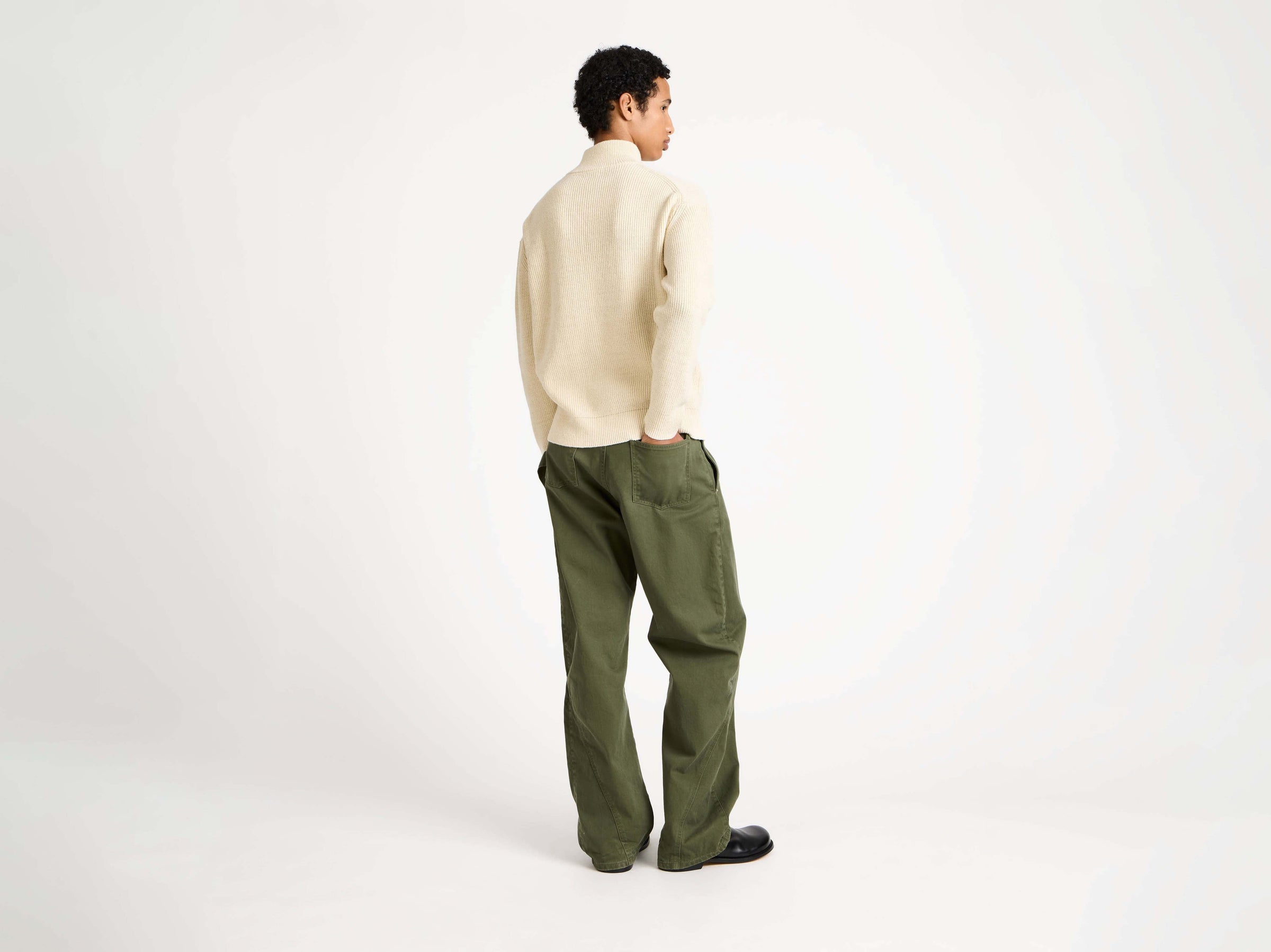 HALF ZIP JUMPER IN IVORY