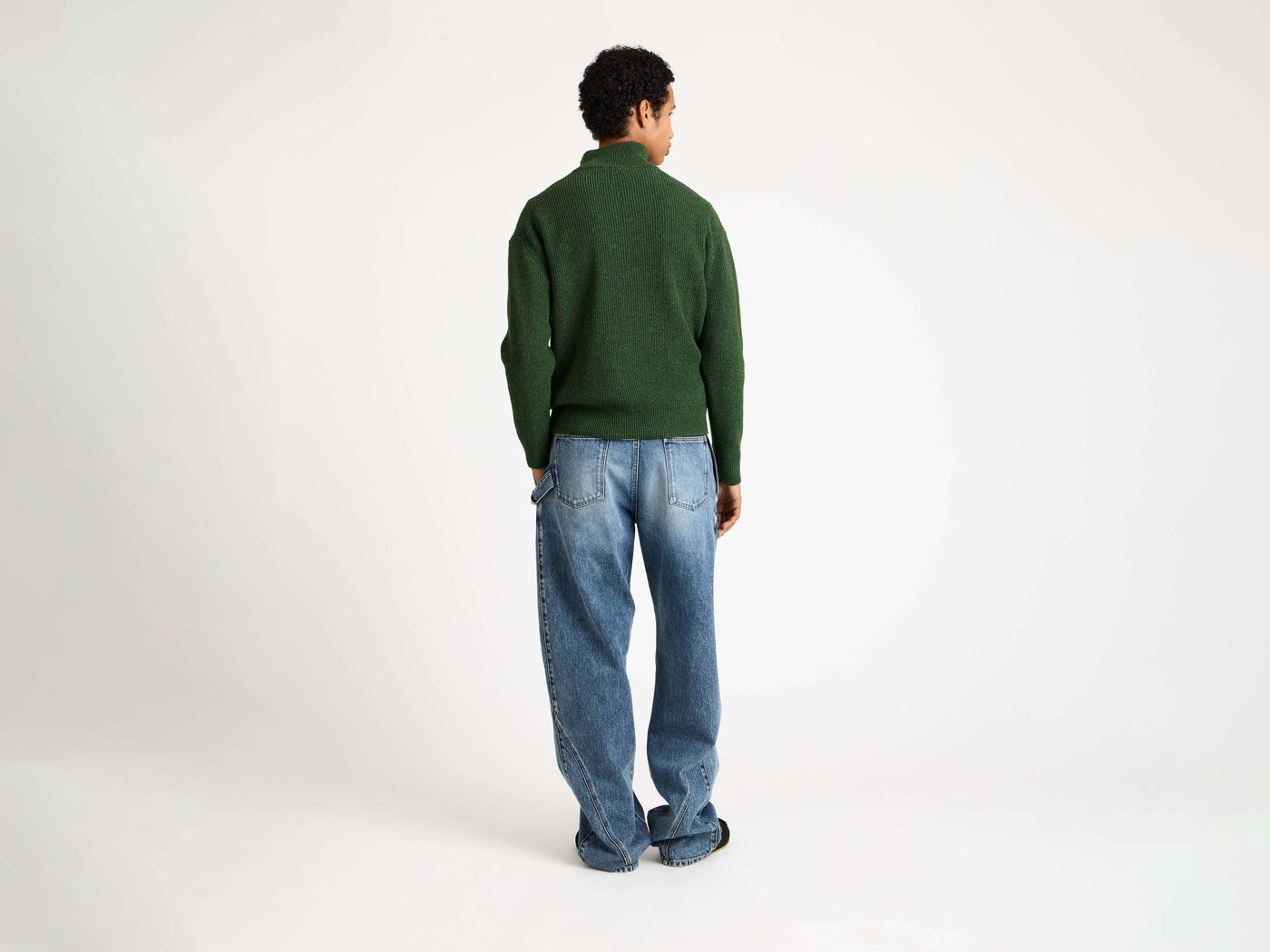 HALF ZIP JUMPER IN PINE
