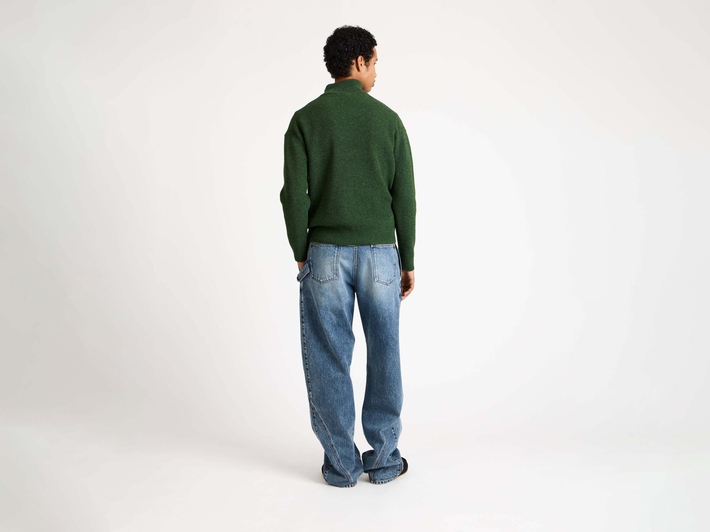 HALF ZIP JUMPER IN PINE
