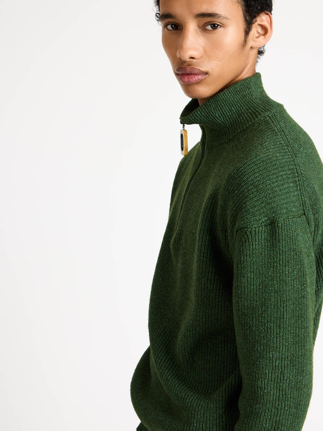 HALF ZIP JUMPER IN PINE