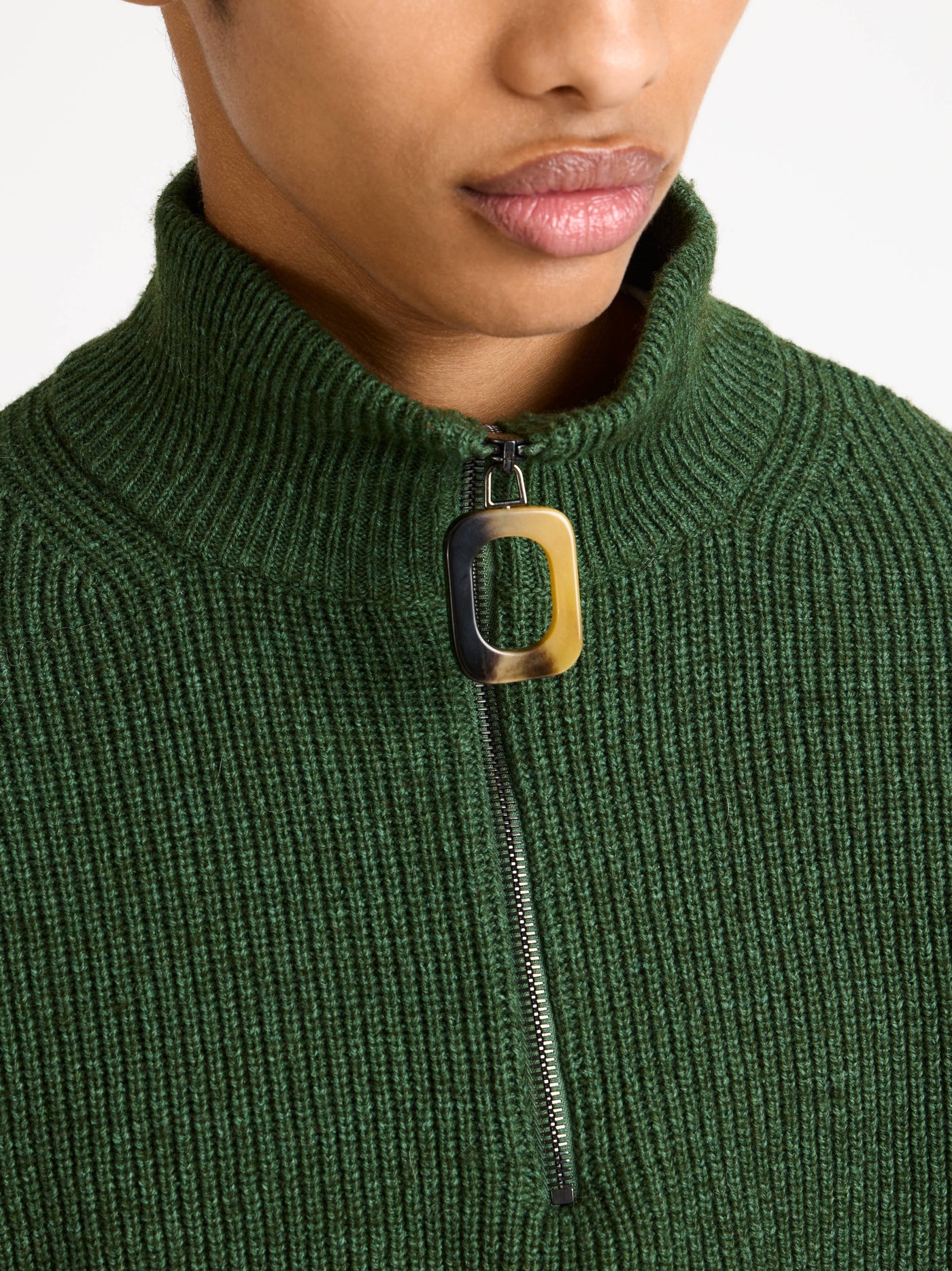 HALF ZIP JUMPER IN PINE