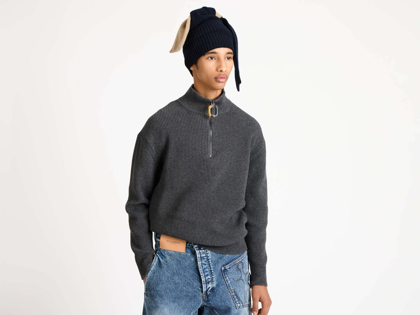 half zip jumper steel Model Detail 4