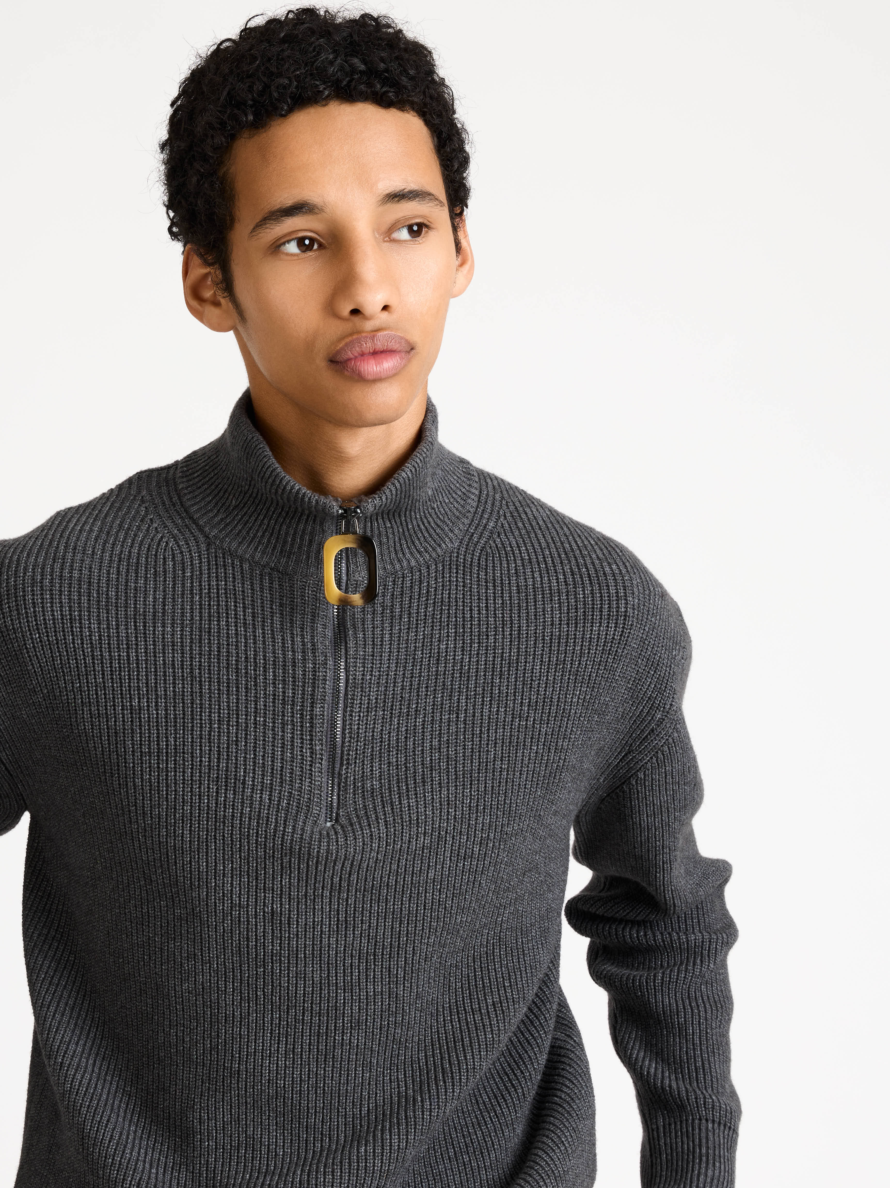 MENS HALF ZIP JUMPER IN STEEL in STEEL KW1481YN0455925XS | JW