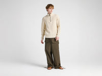 MENS HALF ZIP JUMPER IN IVORY
