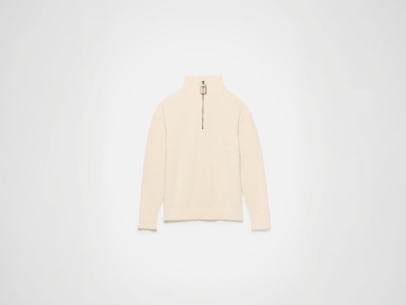 MENS HALF ZIP JUMPER IN IVORY