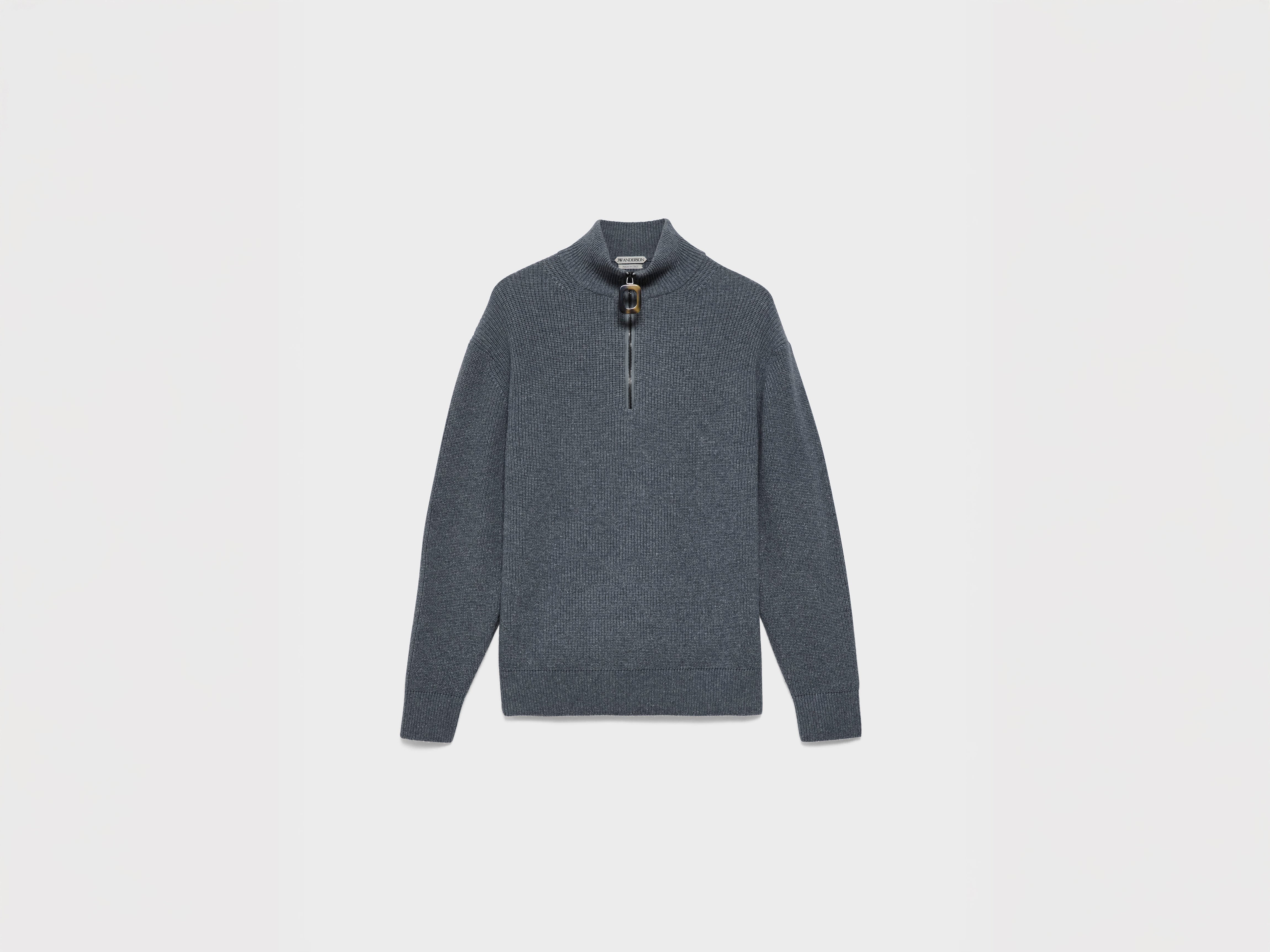 MENS HALF ZIP JUMPER IN STEEL in STEEL KW1481YN0542925XXS | JW