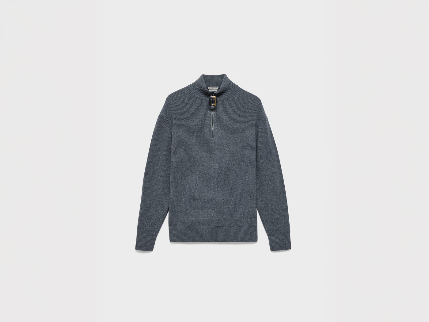 MENS HALF ZIP JUMPER IN STEEL