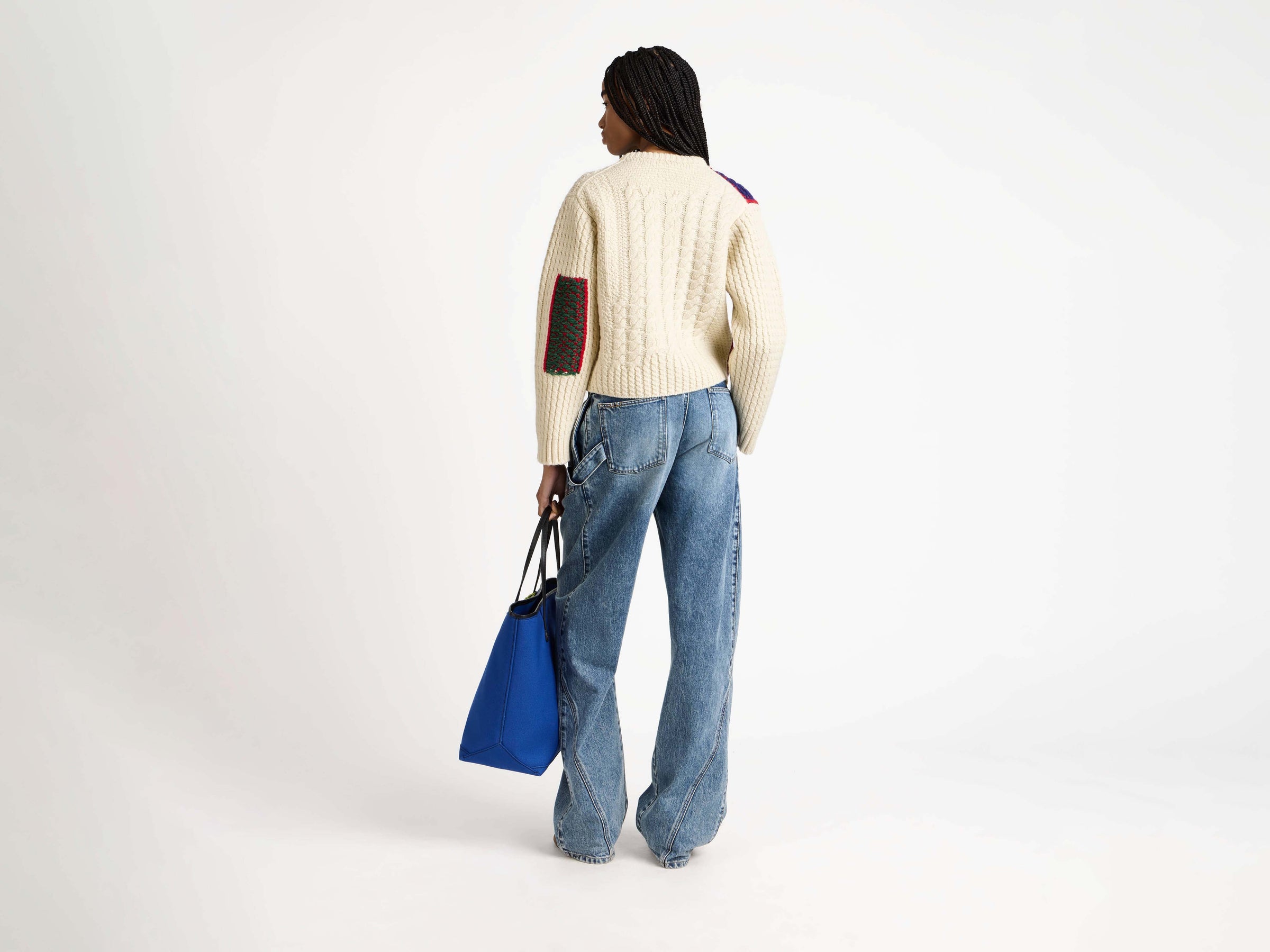 CABLE-KNIT JUMPER IN IVORY