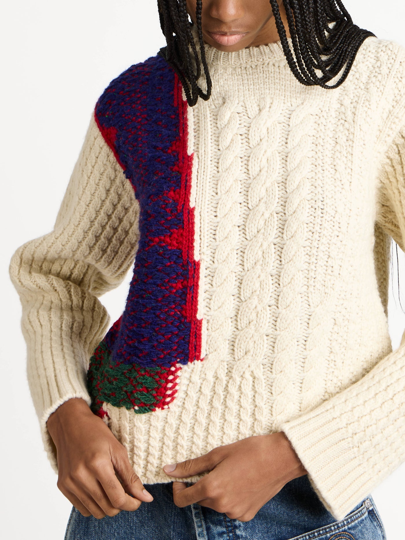 cable knit jumper ivory 1 Model Detail 4