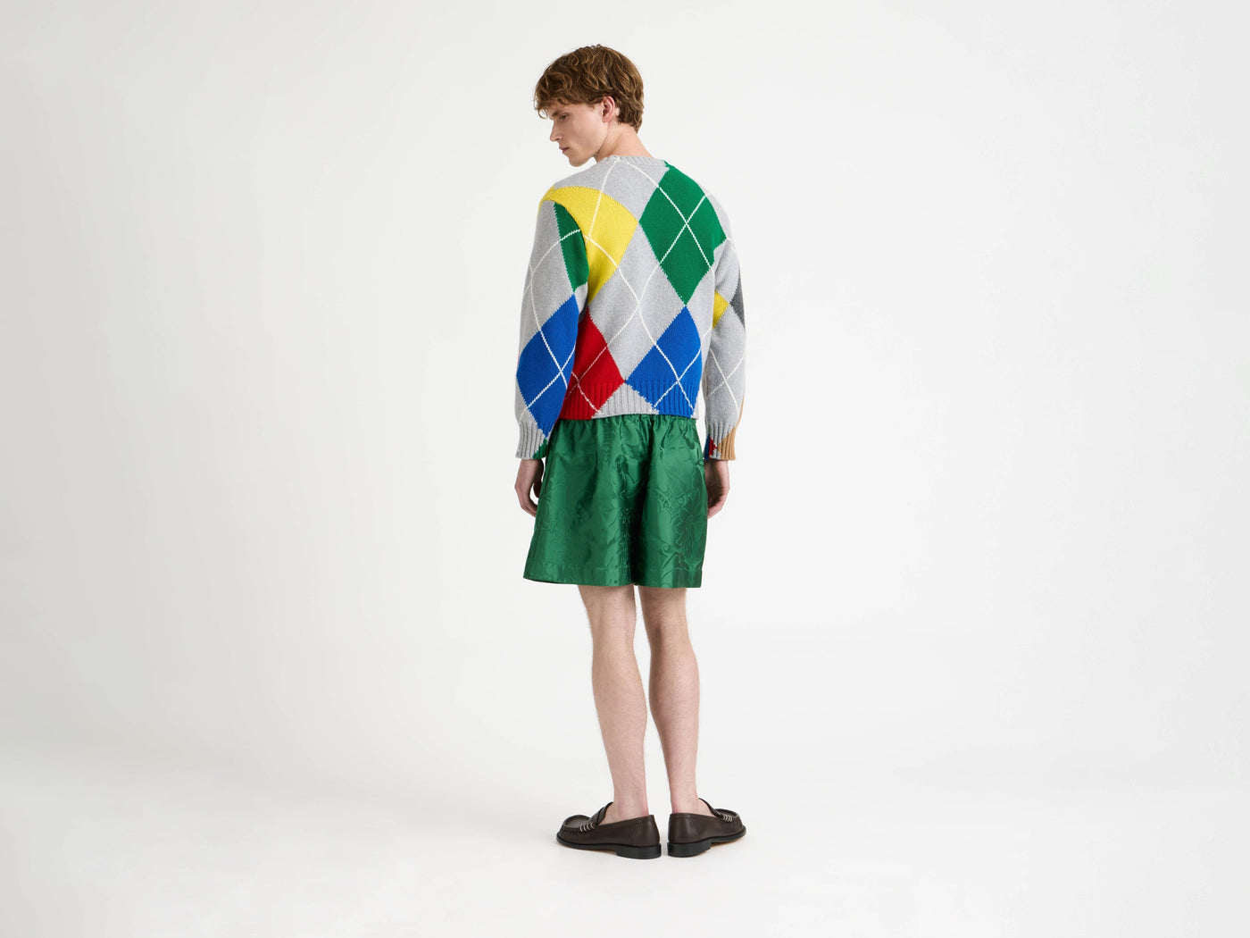 jwa x pringle crew neck jumper mid grey melange 1 Model Back 3