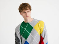 jwa x pringle crew neck jumper mid grey melange 1 Model Detail 1