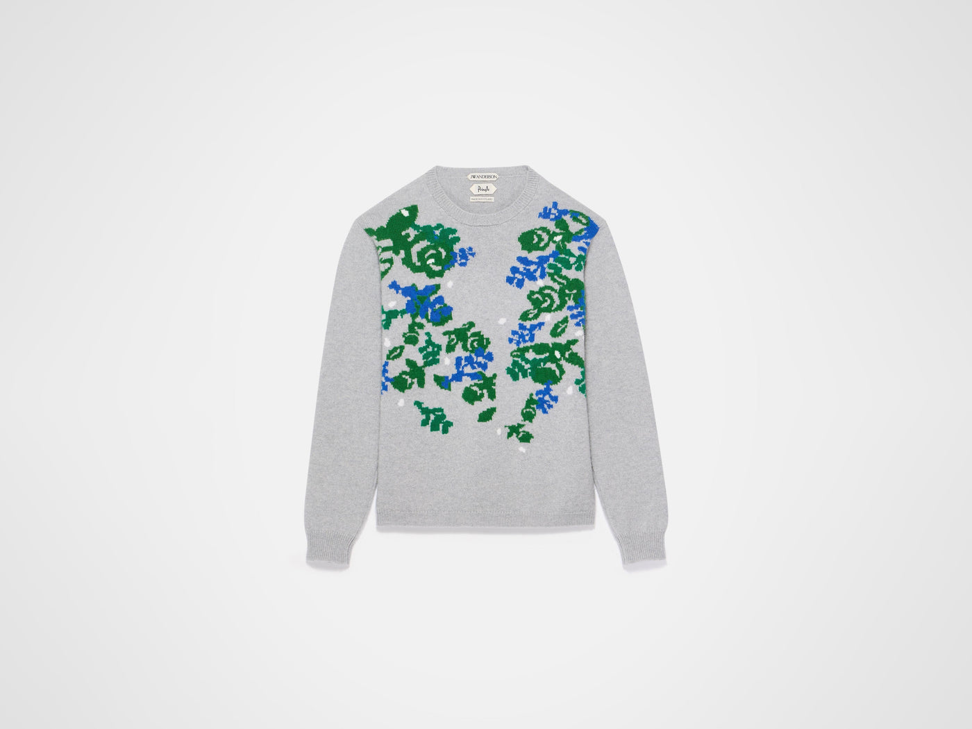 jwa x pringle floral crew mid grey melange Product Front 6