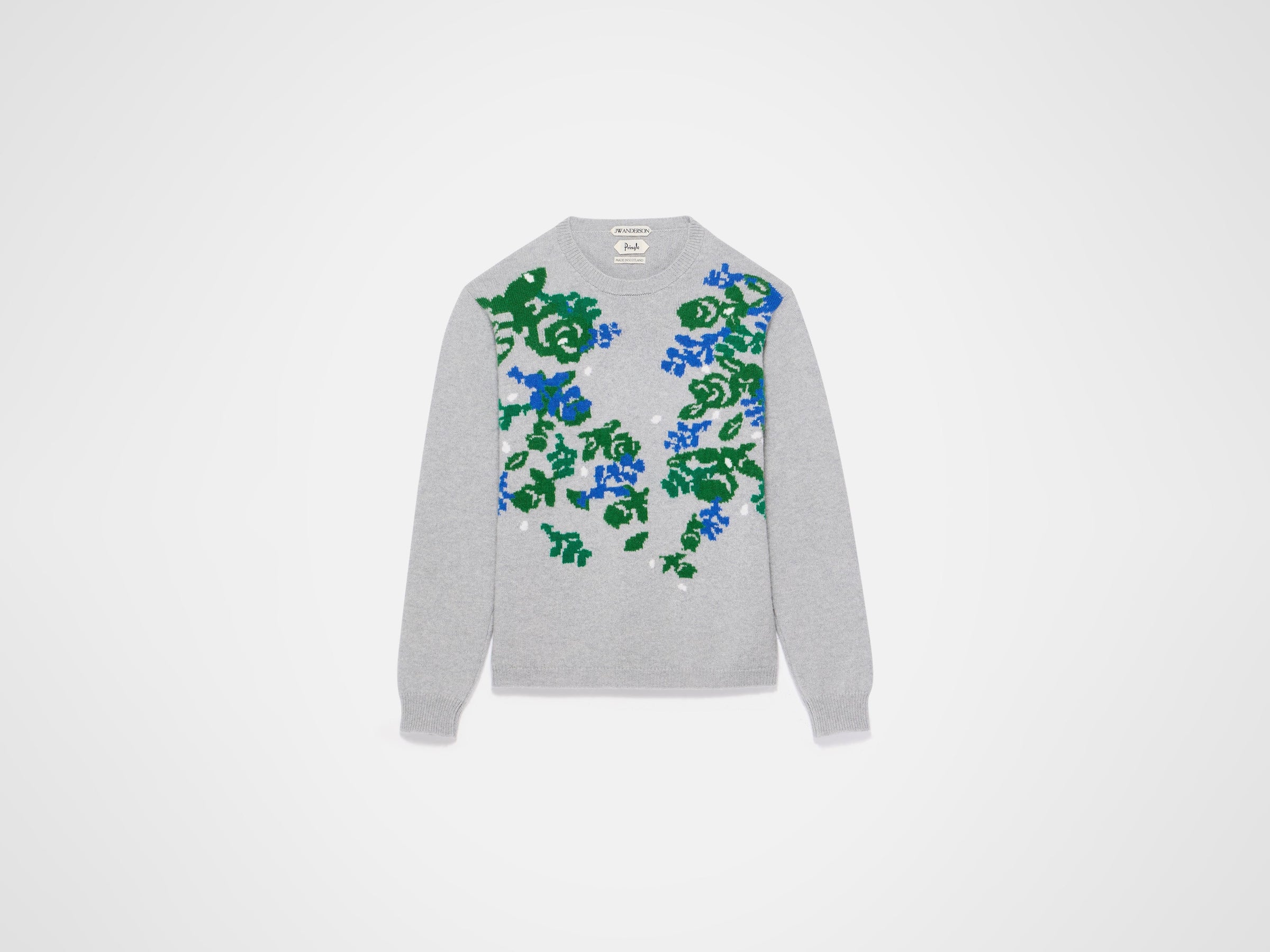 jwa x pringle floral crew mid grey melange Product Front 6