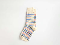 fair isle sock ivory Product Front 1