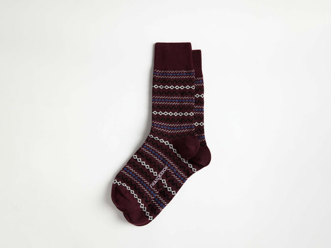 fair isle sock black Product Front 1